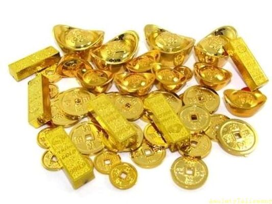 jongkong emas dan syiling sebagai azimat tuah